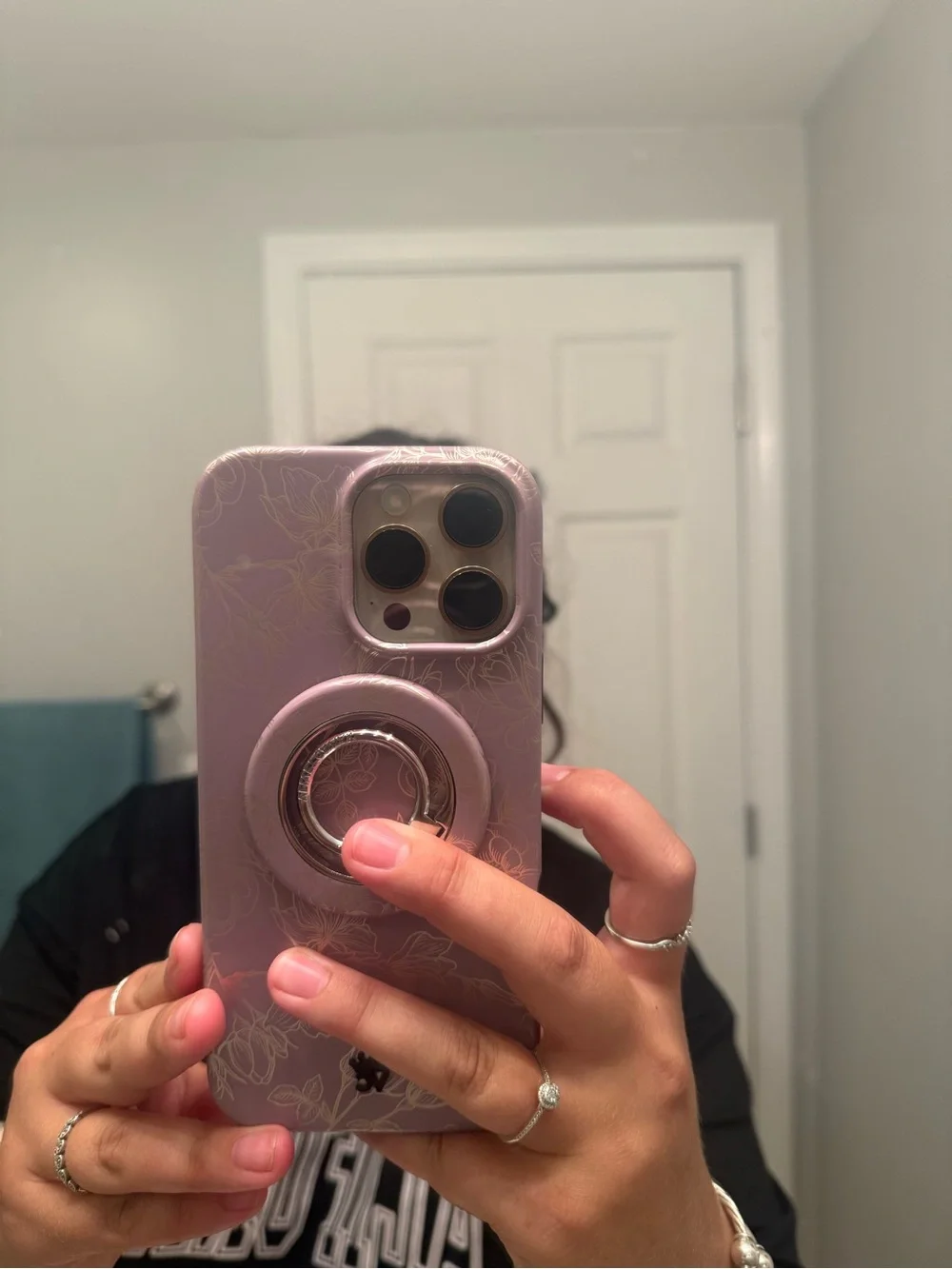 Velvet Caviar Purple Floral iPhone 16 Pro Max Case with Ring Grip